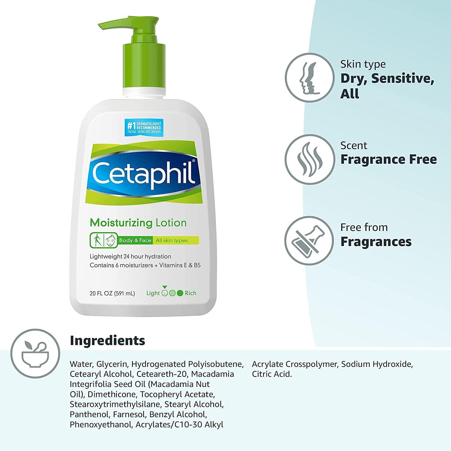 Cetaphil locion hidratante para todo tipo de piel - 237ml
