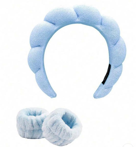 Diadema + muñequeras azul