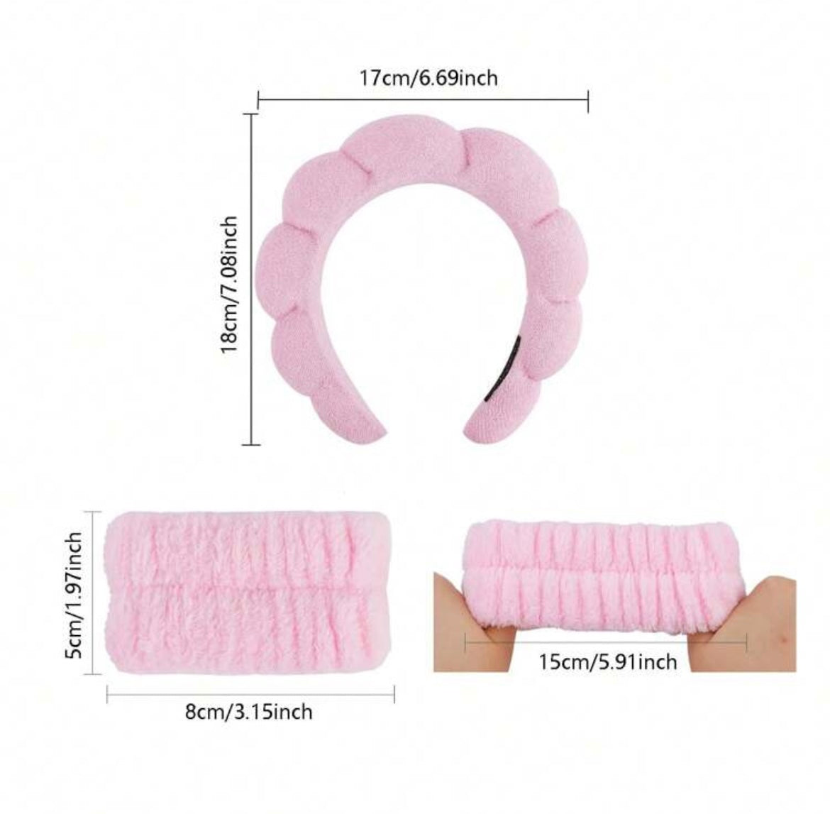 Diadema + muñequeras rosa