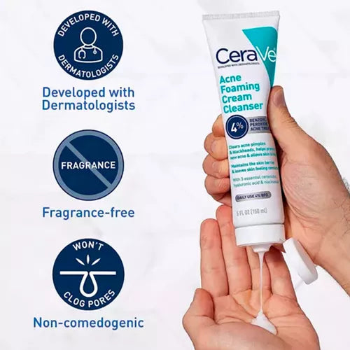 Acné foaming cream cleanser con peroxido de benzoilo - 150ml