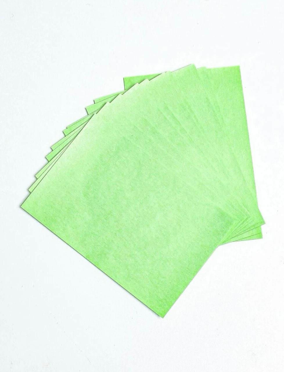 Papeles absorbentes de grasa te verde.