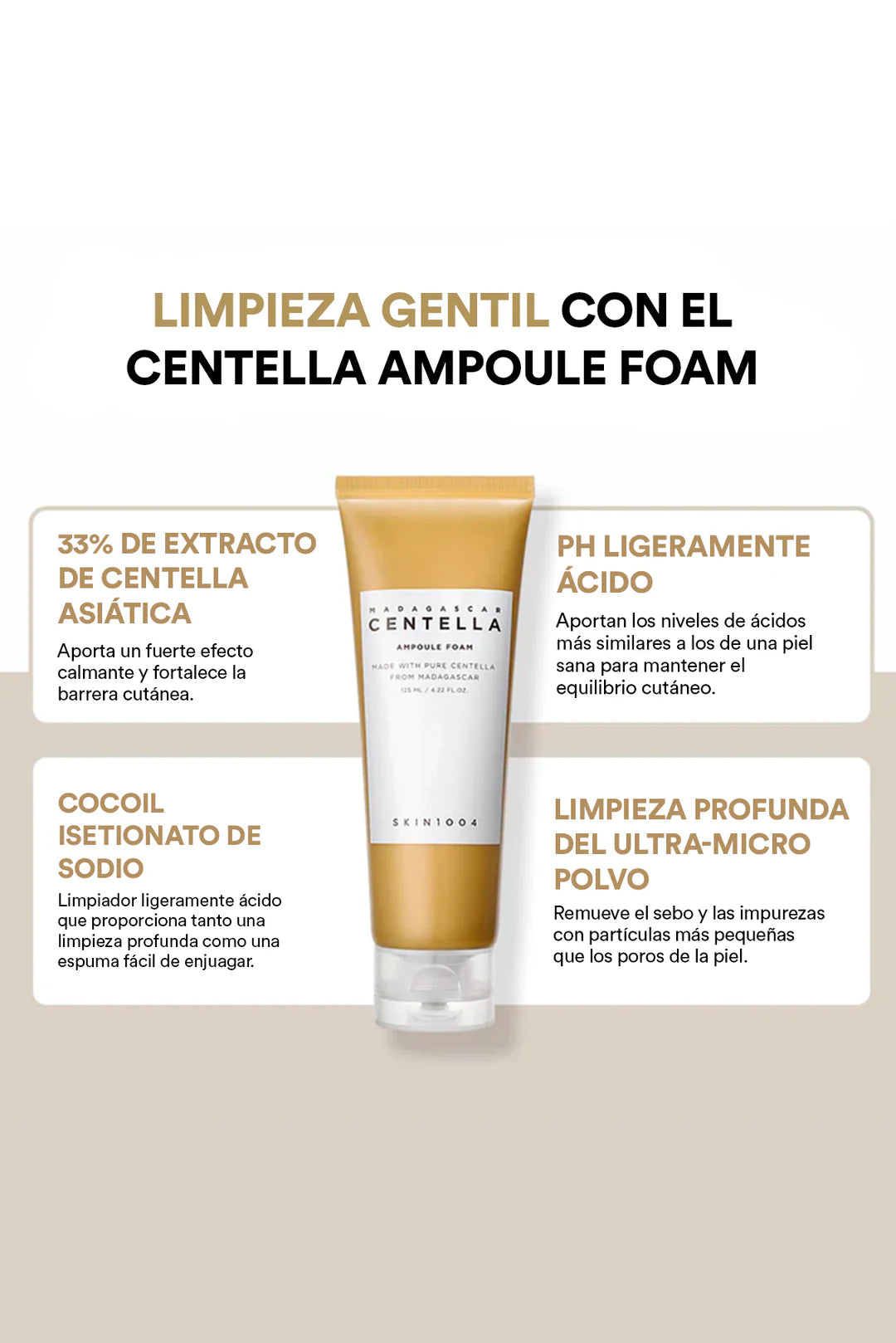 Ampoule foam - limpiador espumoso de centella asiática