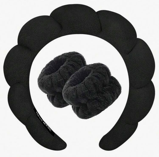 Diadema + muñequeras negras