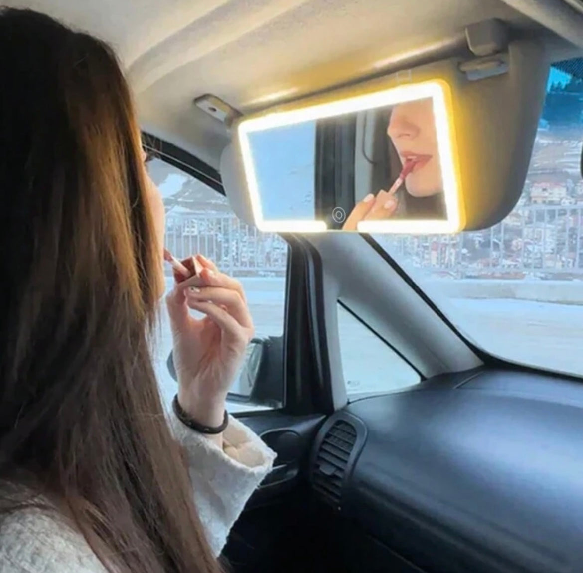 Espejo con luz led para carro